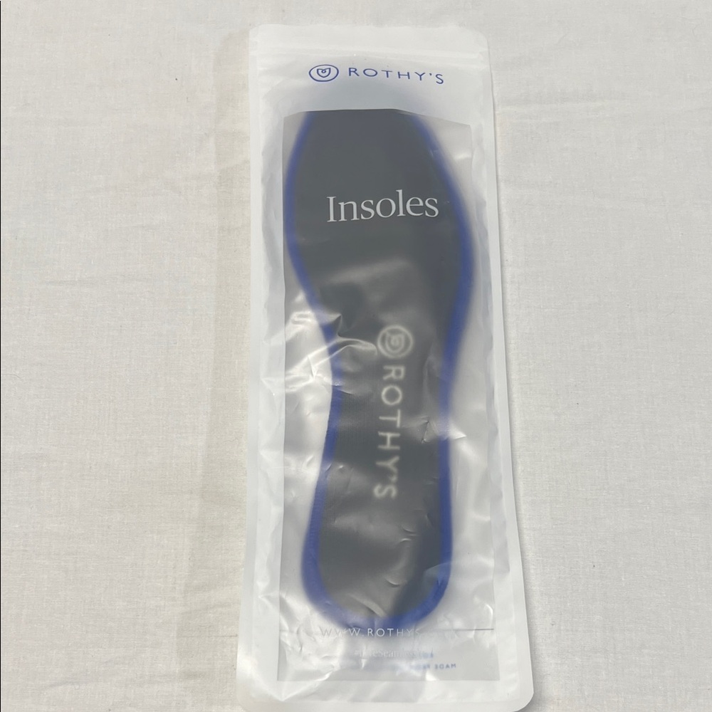 NWT Rothy's The Flat Stylish Black and Blue Insoles Size 9
